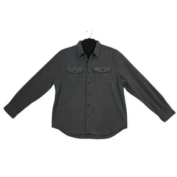 Coleman Mens Polar Fleece Shirt Jacket Size XL Gray Button Front Chest Pockets - Picture 1 of 8